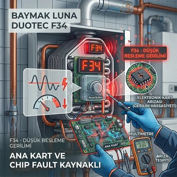 Baymak Luna DuoTec F34-Düşük Besleme Gerilimi