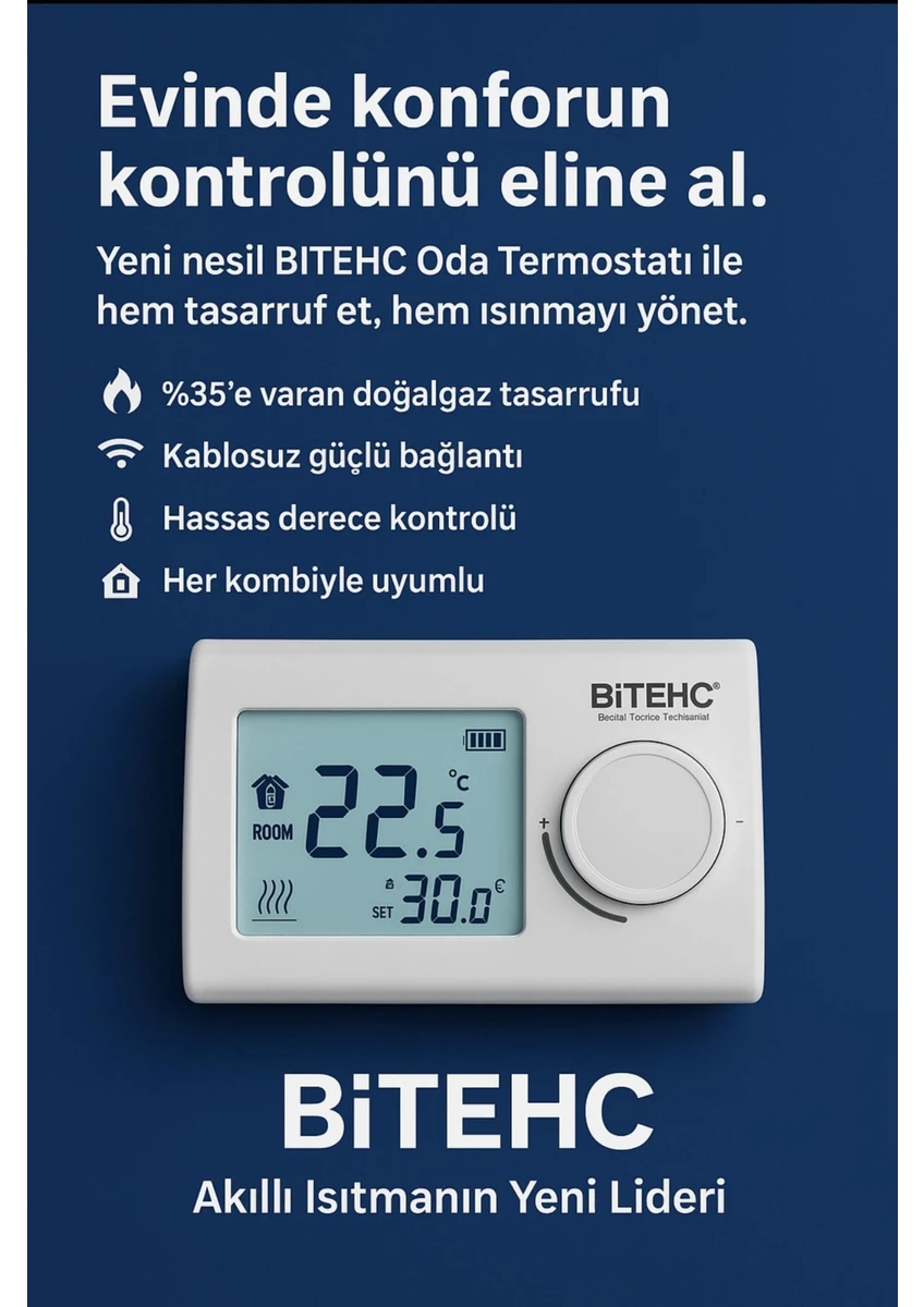 Bitech SS331RF Kombi Kablosuz Oda Termostatı
