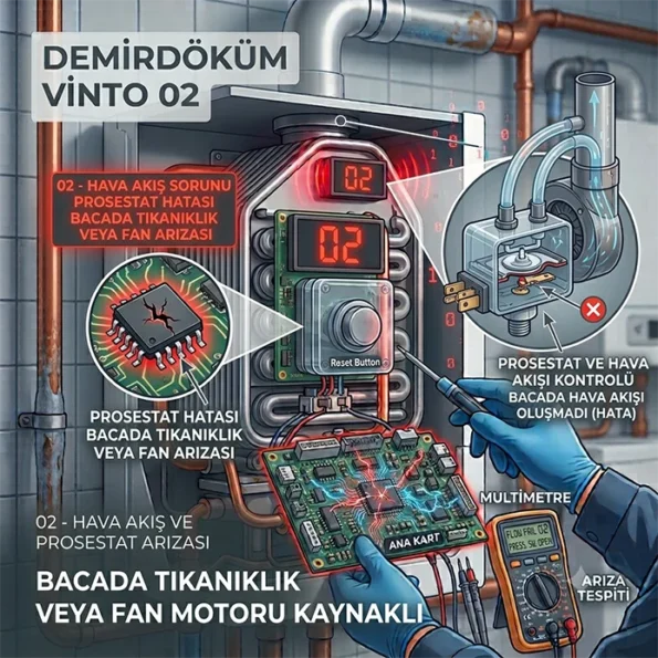 Demirdöküm Vinto 02-Hava Akış Prosestat Sorunu