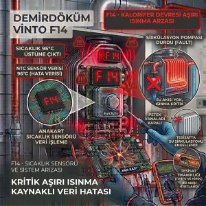 Demirdöküm Vinto F14 Kalorifer devresi su sıcaklığının 95°C üstüne çıkması