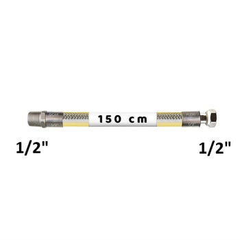 Ocak Doğalgaz Bağlantı Hortumu Flex 1-2 x 1-2 150 cm